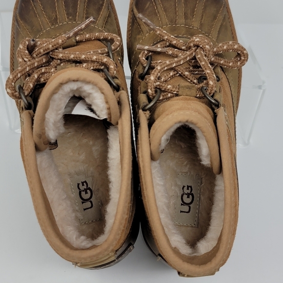 UGG Greda Waterproof Duck Boot Brown Leather Suede 1112650 Women Sz 5 Pre-owned - Picture 11 of 11